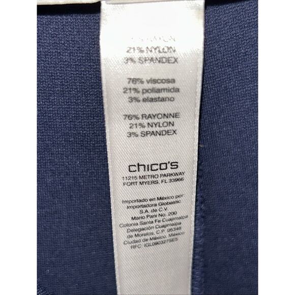 Chicos Navy Stretch Ponte knit pull-on straight Leg Womens M/8 - Picture 9 of 11